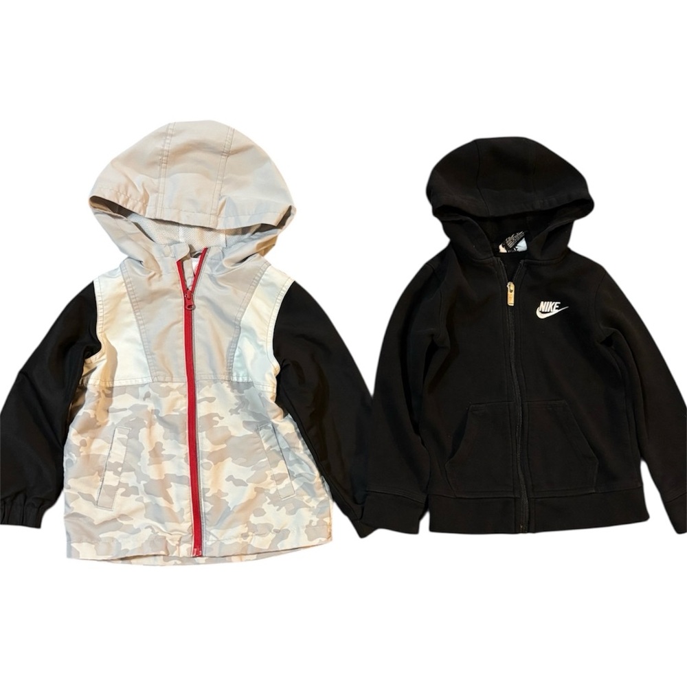 BUNDLE (2) 4T Boys Lightweight Zip Up Jackets